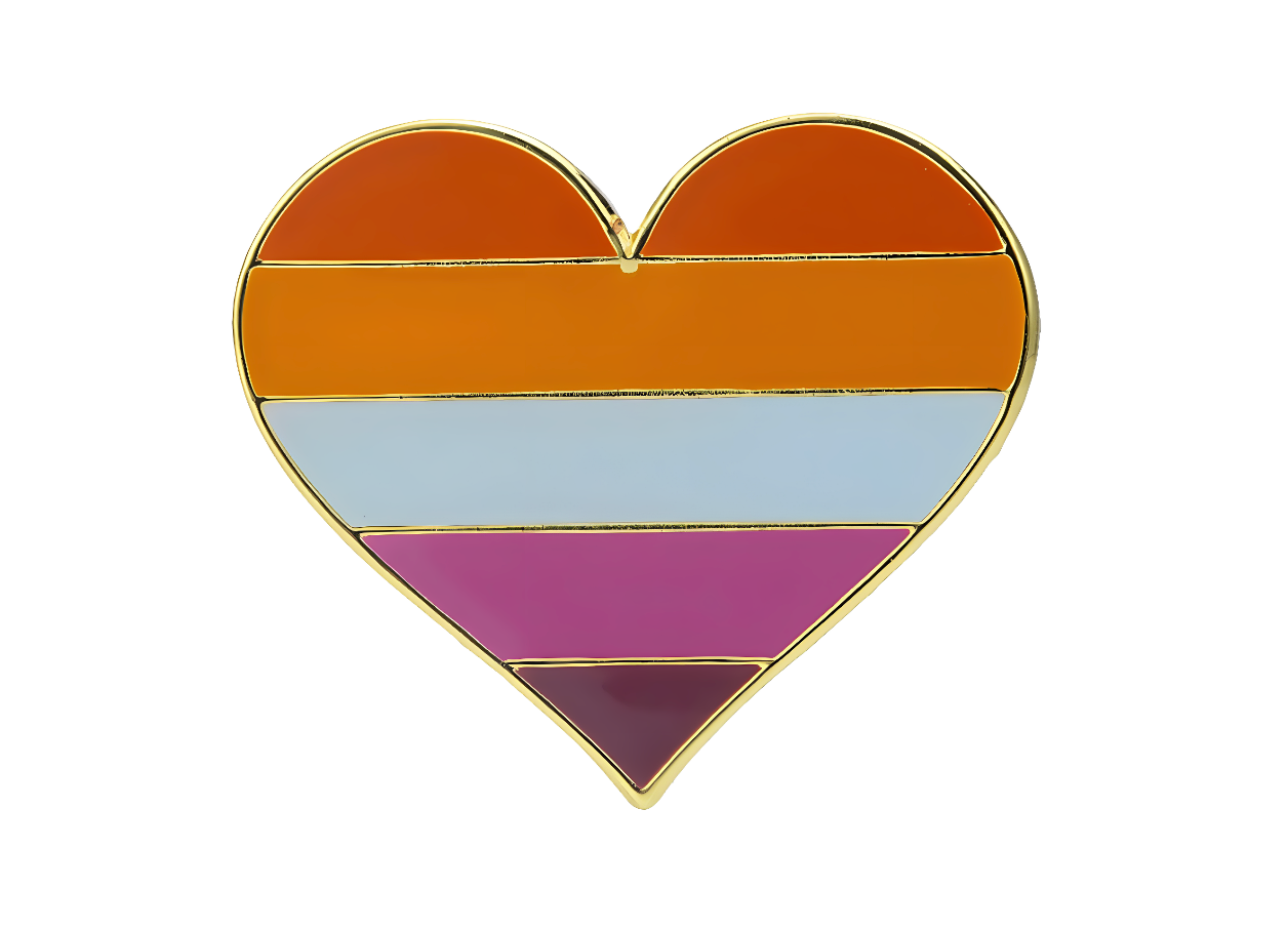 Heart Lesbian pin