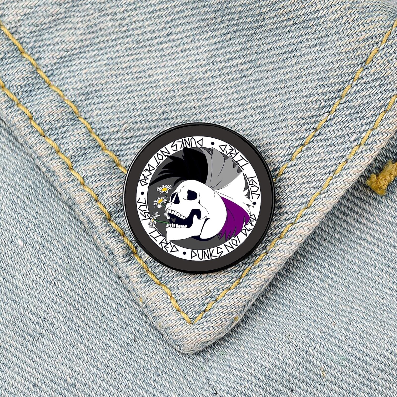 Punk Asexual Pin