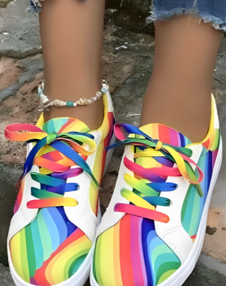 Rainbow Design Canvas Shoes