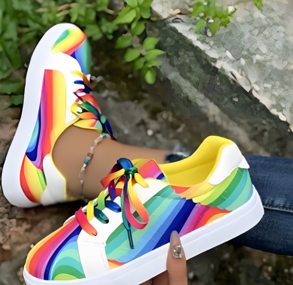 Rainbow Design Canvas Shoes