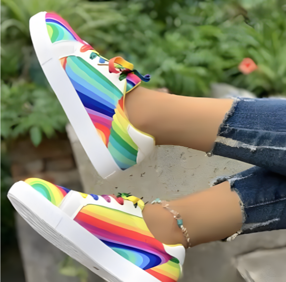 Rainbow Design Canvas Shoes