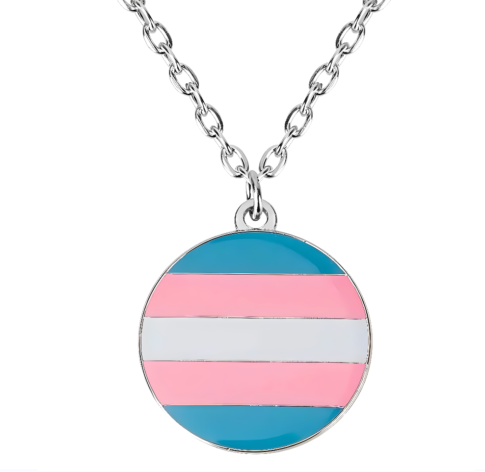 LGBTQ+ Pride Necklace – Sun Set Rainbow Pendant – Gold Metal Necklace For Gay Pride, Transgender, Bisexual & Pansexual