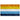 An Aroace Flag with orange, yellow, white, light blue, and dark blue stripes symbolizing the aroace community.